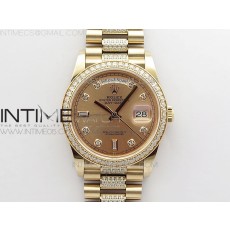 BP공장 롤렉스 데이데이트 36미리 로골 로골다이얼 2836 Day-Date 36 128235 RG/Crystal BP Best Edition RG Crystal Marker Dial on RG President Bracelet A2836