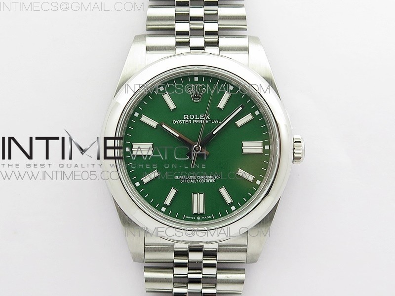 BP공장 롤렉스 오이스터퍼페츄얼 41미리 그린다이얼 2813 Oyster Perpetual 41mm 124300 BP Best Edition Green Dial on SS Jubilee Bracelet