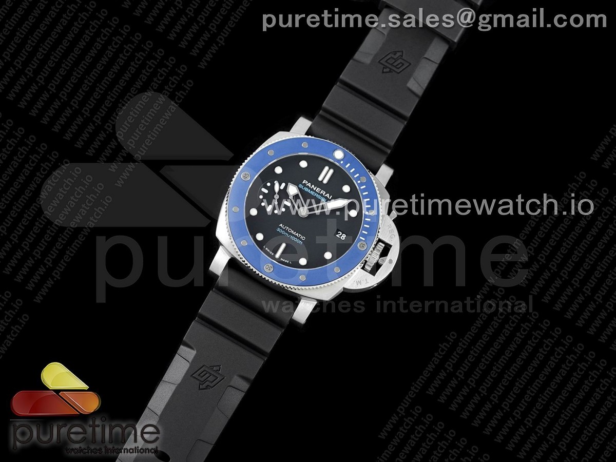 VS공장 PAM1209 블랙다이얼 러버 PAM1209 Luminor Submersible 42mm Blue Ceramic Bezel VSF 1:1 Best Edition on Black Rubber Strap AXXXIV