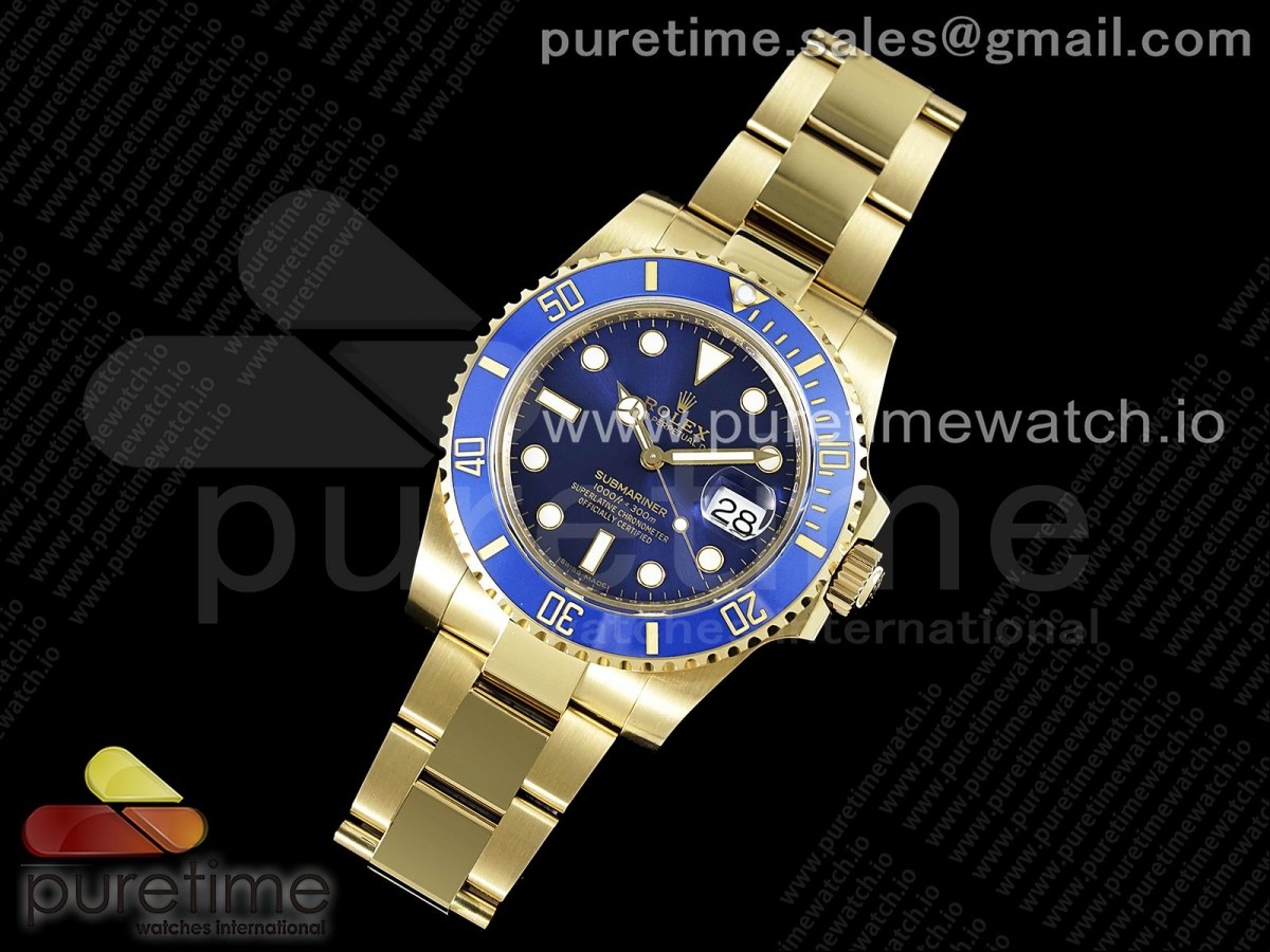 GM공장 롤렉스 서브마리너 청금 3135 Submariner 116618 LB Blue Ceramic YG Plated 904L Steel GMF 1:1 Best Edition SA3135