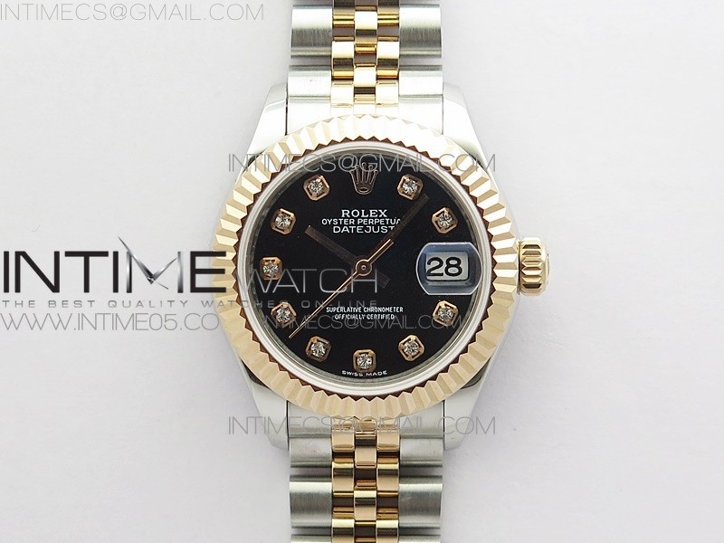 BP공장 롤렉스 데이저스트 28 로즈골드콤비 블랙다이얼 2671 Datejust 28mm 279173 SS/RG BP Best Edition Black Crystal Markers Dial on SS/RG Jubilee Bracelet ETA2671