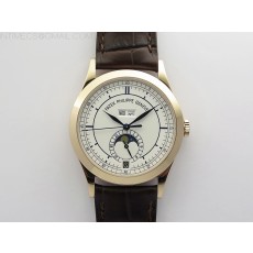 GR공장 애뉴얼 캘린더 로골 화이트다이얼 가죽스트랩 Annual Calendar Complications 5396 RG GRF Best Edition White dial Blue Markers on Brown leather strap A324