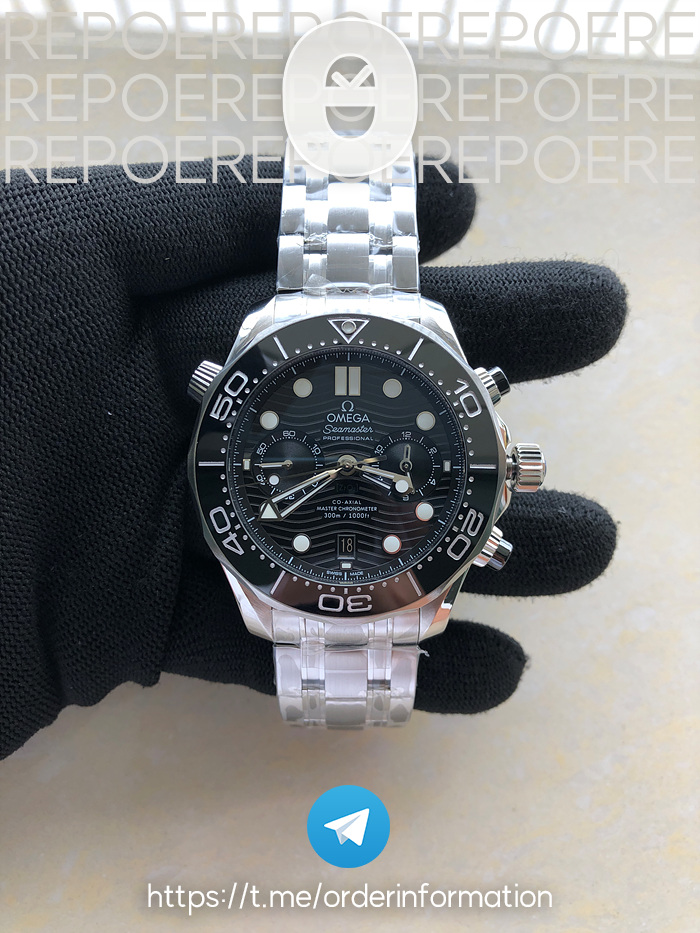 OM공장 오메가 2018 씨마스터 300M 크로노그래프 스틸 블랙다이얼 브레이슬릿 Seamaster 300m 2018 Chrono SS/SS Blk OMF Asia 9900