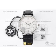 ZF공장 IWC 포르토피노 오토메틱 40 스틸 화이트다이얼 실버핸즈 가죽스트랩 Portofino Automatic 40mm SS/LE Wht/SS Stk ZF A9019