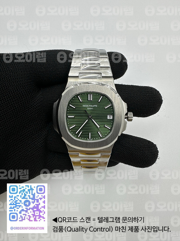 3K공장 파텍필립 노틸러스 5711 스틸 그린다이얼 브레이슬릿 Nautilus 5711/1A 3KF 1:1 Best Edition Green Textured Dial on SS Bracelet A324 Super Clone V2