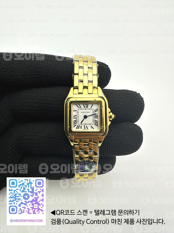 BV공장 까르띠에 팬더 22 옐로우골드금통 화이트다이얼 브레이슬릿 Panthère 22mm BVF 1:1 Best Edition YG White Dial on YG Bracelet Ronda Quartz