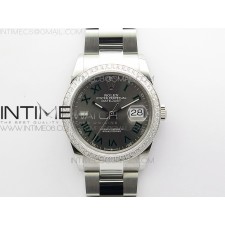 BP공장 롤렉스 데이저스트 36 스틸 슬레이트로만다이얼 다이아몬드베젤 오이스터브레이슬릿 DateJust 36 SS 126234 BP 1:1 Best Edition Gray Dial on Oyster Bracelet