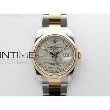 BP공장 롤렉스 데이저스트 36 로즈골드콤비 돔베젤 실버팜다이얼 오이스터브레이슬릿 DateJust 36 SS/RG 126201 BP 1:1 Best Edition Silver/Gray Dial on Oyster Bracelet