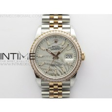 BP공장 롤렉스 데이저스트 36 로즈골드콤비 다이아몬드베젤 실버팜다이얼 쥬빌레브레이슬릿 DateJust 36 SS/RG 126281 BP 1:1 Best Edition Silver/Gray Dial on Jubilee Bracelet