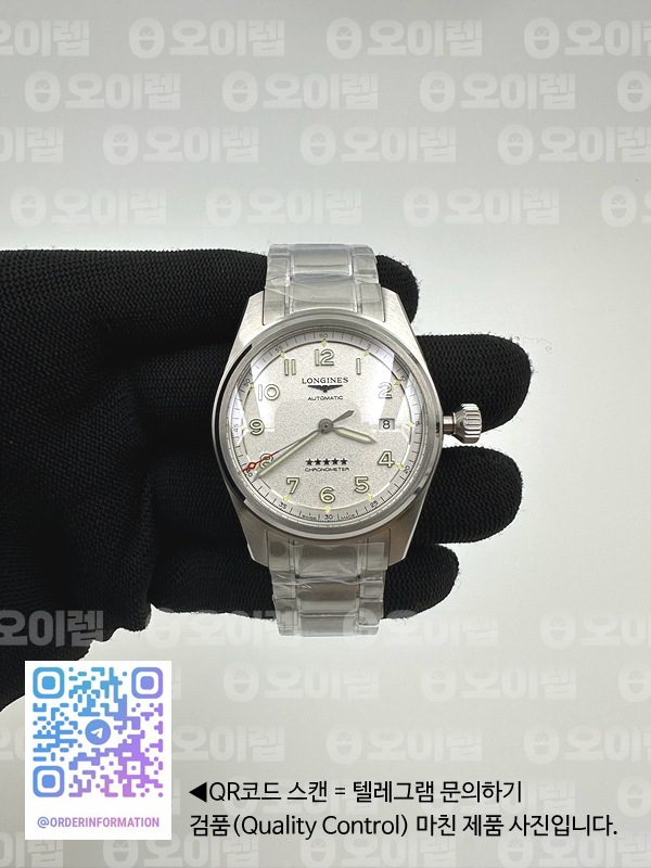 ZF공장 론진 스피릿 데이트 스틸 화이트다이얼 브레이슬릿 Longines Spirit SS/SS White ZF A2892