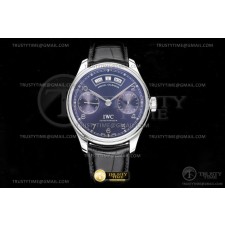 AZ공장 IWC 포르투기저 애뉴얼캘린더 스틸 블루다이얼 가죽스트랩 Portugieser Annual Cal SS/LE Blue/Silv AZF A52850