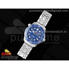 TWS공장 오메가 씨마스터 다이버 300M 스틸 블루다이얼 브레이슬릿 Seamaster Diver 300M TWS 1:1 Best Edition Blue Ceramic Blue Dial on SS Bracelet A8800