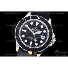 EW공장 롤렉스 요트마스터 42 스틸 블랙다이얼 러버스트랩 YachtMaster 226659 42mm 316F SS/RU Blk EWF A3235