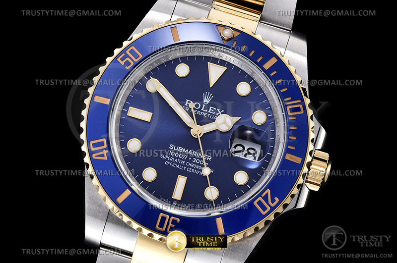 GM공장 V3 롤렉스 서브마리너 41 신형 옐로우골드콤비 청콤 브레이슬릿 Submariner 126613LB 904 YG/SS Blue GMF V3 VR3235