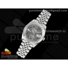 CLEAN공장 롤렉스 데이저스트 41 스틸 슬레이트로만다이얼 쥬빌레브레이슬릿 윔블던 클린공장 Datejust 41 SS 904L Steel Clean 1:1 Best Edition Gray Dial Green Roman on SS Bracelet VR3235