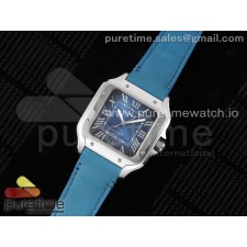 3K공장 까르띠에 산토스 라지 40 스틸 블루다이얼 가죽스트랩 Santos de Cartier 40mm 3KF 1:1 Best Edition Blue Dial on Blue Leather Strap MIYOTA 9015