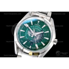 A8공장 오메가 아쿠아테라 150M 43 월드타이머 스틸 그린다이얼 브레이슬릿 Aqua Terra 150m Worldtimer 43mm SS/SS Grn A8F A2813