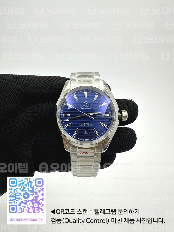 A8공장 오메가 아쿠아테라 150M 스틸 블루다이얼 브레이슬릿 Aqua Terra 150m SS/SS Blue A8F A2813