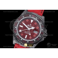 OM공장 롤렉스 GMT마스터2 카본케이스 레드커스텀 직물스트랩 GMT Master II GMT Red FC/NY Red OMF A3186 CHS