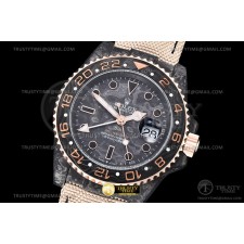 OM공장 롤렉스 GMT마스터2 카본케이스 옐로우커스텀 직물스트랩 GMT Master II GMT Everose FC/NY CAR OMF A3186 CHS