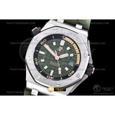 BF공장 오데마피게 로얄오크오프쇼어 다이버 15720 스틸 그린다이얼 러버스트랩 Royal Oak Offshore Diver 15720 SS/RU Grn BF A4308