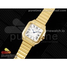 3K공장 까르띠에 산토스 라지 40 옐로우골드금통 브레이슬릿 Santos de Cartier 40mm YG 3KF 1:1 Best Edition White Dial on YG Bracelet MIYOTA 9015