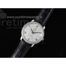 TWS공장 오메가 드 빌 스틸 실버텍스쳐다이얼 블루인덱스 가죽스트랩 De Ville SS TWF 1:1 Best Edition Gray Dial Blue Markers on Black Leather Strap MIYOTA 9015