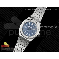 APS공장 오데마피게 로얄오크 15400 스틸 블루다이얼 브레이슬릿 Royal Oak 41mm 15400 SS APSF 1:1 Best Edition Blue Textured Dial on SS Bracelet A3120 Super Clone