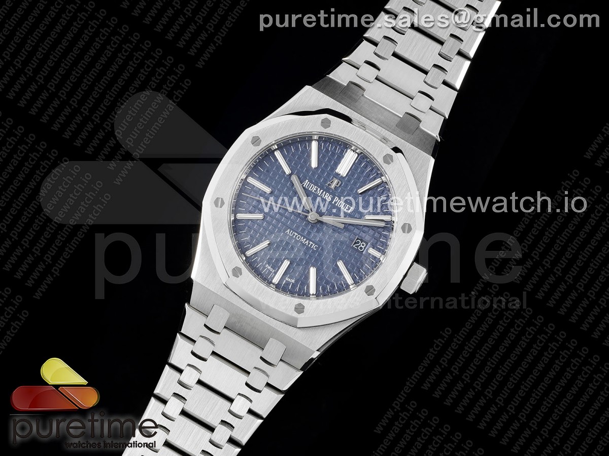 ZF공장 오데마피게 로얄오크 15400 스틸 블루다이얼 브레이슬릿 Royal Oak 41mm 15400 SS ZF 1:1 Best Edition Blue Textured Dial on SS Bracelet SA3120 Super Clone