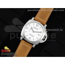 TT공장 파네라이 PAM1314 스틸 화이트다이얼 가죽스트랩 PAM1314 W TTF 1:1 Best Edition on Asso Leather Strap P9010