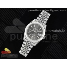 VVS공장 롤렉스 데이저스트 41 스틸 그레이다이얼 플루티드베젤 주빌레브레이슬릿 다크로듐 DateJust 41 126334 VVSF 1:1 Best Edition 904L Steel Gray Dial on SS Jubilee Bracelet VR3235