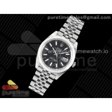 WF공장 롤렉스 데이저스트 41 스틸 블랙다이얼 플루티드베젤 쥬빌레브레이슬릿 DateJust 41 126334 WF 1:1 Best Edition 904L Steel Black Stick Dial on Jubilee Bracelet VR3235