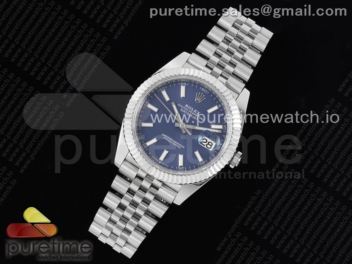 ZF공장 롤렉스 데이저스트 41 스틸 블루다이얼 플루티드베젤 쥬빌레브레이슬릿 DateJust 41 126334 ZF 1:1 Best Edition 904L Steel Blue Dial Stick Marker on Jubilee Bracelet A2824