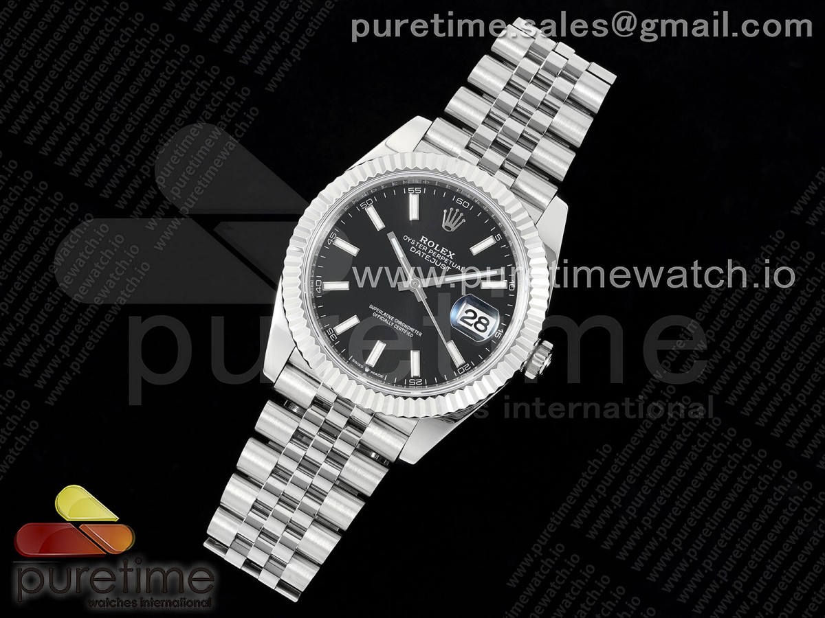 ZF공장 롤렉스 데이저스트 41 스틸 블랙다이얼 플루티드베젤 쥬빌레브레이슬릿 DateJust 41 126334 ZF 1:1 Best Edition 904L Steel Black Dial Stick Marker on Jubilee Bracelet A2824