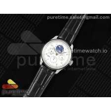 QF공장 IWC 포르투기저 퍼페츄얼캘린더 5034 스틸 화이트다이얼 가죽스트랩 Portugieser Perpetual Calendar SS 5034 QF Best Edition White Dial on Black Leather Strap A52610