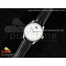 QF공장 IWC 포르투기저 퍼페츄얼캘린더 5033 스틸 화이트다이얼 실버인덱스 가죽스트랩 Portugieser Perpetual Calendar SS 5033 QF Best Edition White SS Dial on Black Leather Strap A52610