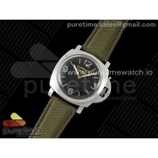 HW공장 파네라이 PAM606 스틸 블랙샌드위치다이얼 돔드글래스 페브릭스트랩 PAM606 SS HWF 1:1 Best Edition on Green Nylon Strap Strap P3000