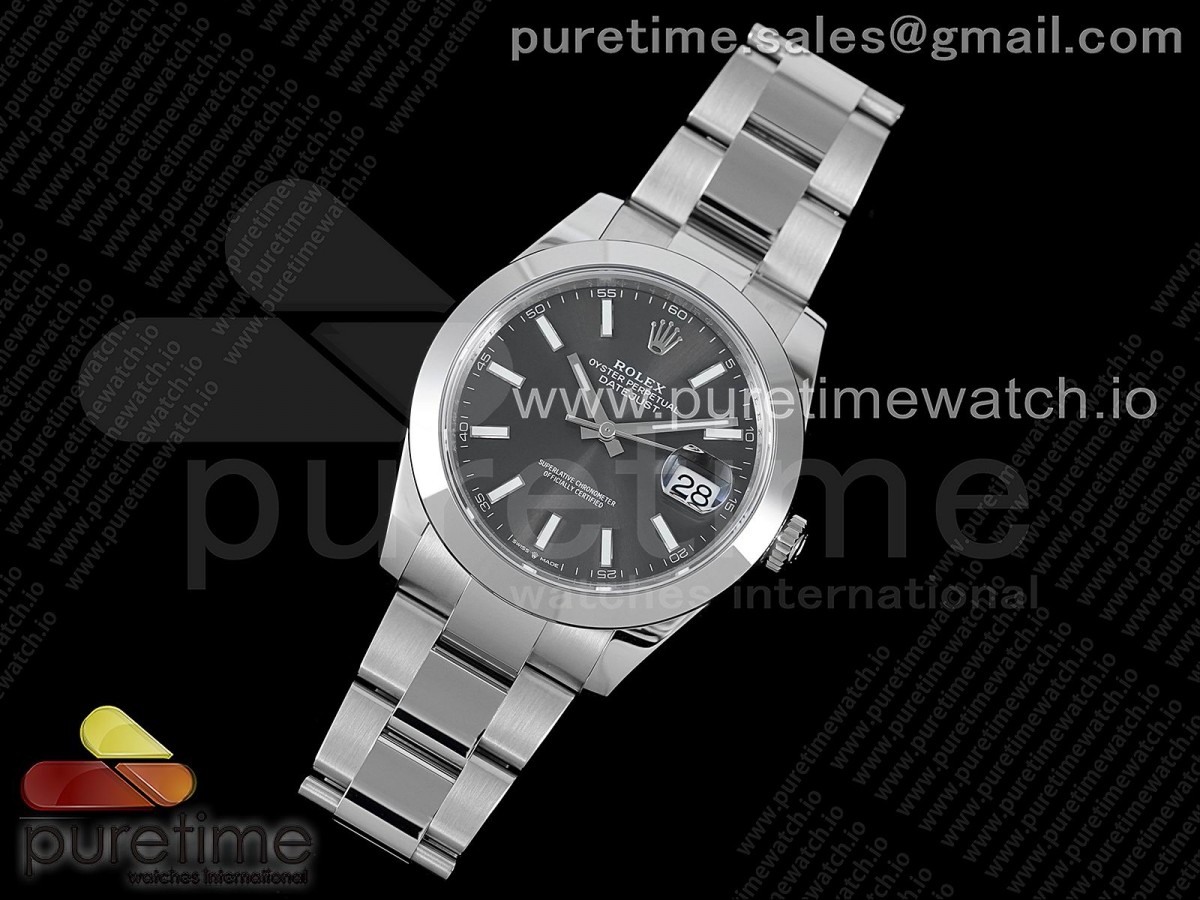 VS공장 롤렉스 데이저스트 41 스틸 그레이다이얼 돔베젤 오이스터브레이슬릿 다크로듐 DateJust 41 126330 904L SS VSF 1:1 Best Edition Gray Dial on Oyster Bracelet VS3235