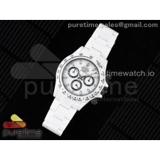 AET공장 롤렉스 풀세라믹 커스텀 데이토나 화이트 Daytona AET White Ceramic Case and Bracelet White Panda Dial SA4130