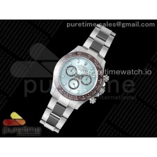 QF공장 롤렉스 세라믹 아이스 데이토나 민트다이얼 브레이슬릿 Daytona 116506 QF 1:1 Best Edition Ice Blue Dial Lume Markers on SS Bracelet SH4130 V3 (Gain Weight)