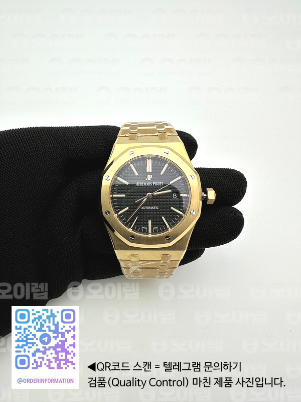 ZF공장 오데마피게 로얄오크 15400 로즈골드금통 블랙다이얼 브레이슬릿 Royal Oak 41mm 15400 RG ZF 1:1 Best Edition Black Textured Dial on RG Bracelet V2 SA3120 Super Clone