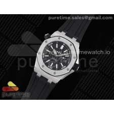 APS공장 오데마피게 로얄오크오프쇼어 다이버 15710 스틸 블랙다이얼 러버스트랩 Royal Oak Offshore Diver 15710 APSF 1:1 Best Edition Black Dial on Black Rubber Strap V2 A3120 Super Clone