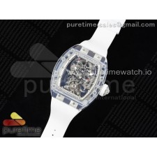 RM공장 리차드밀 RM56-01 뚜르비옹 투명 글래스케이스 러버스트랩 RM56-01 Transparent Tourbillon RMF Best Edition Skeleton Dial on White Rubber Strap