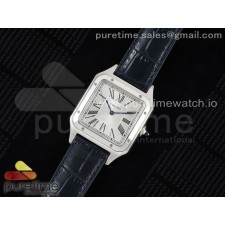 F1공장 까르띠에 산토스 뒤몽 31.4 스틸 실버다이얼 네이비가죽스트랩  Santos Dumont 31.4mm IWSF Best Edition Silver Dial on Blue Leather Strap Quartz