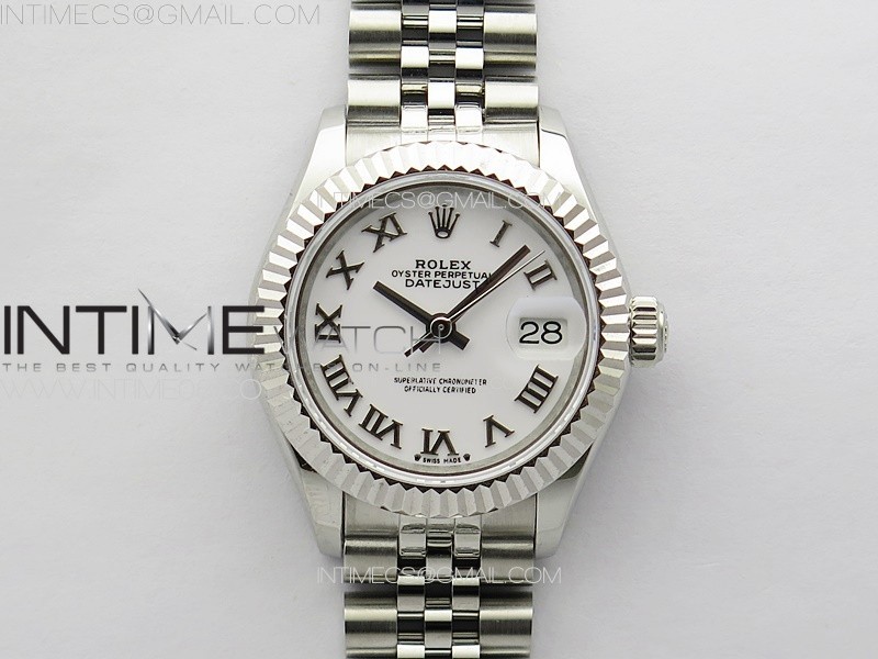 APS공장 롤렉스 레이디 데이저스트 28 스틸  화이트로만다이얼 플루티드베젤 쥬빌레브레이슬릿 Datejust 28mm 279179 SS APSF Best Edition White Dial Roman Markers on SS Jubilee Bracelet NH05