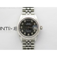 APS공장 롤렉스 레이디 데이저스트 28 스틸 그레이다이아몬드다이얼 플루티드베젤 쥬빌레브레이슬릿 Datejust 28mm 279179 SS APSF Best Edition Gray Dial Crystals Markers on SS Jubilee Bracelet NH05