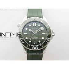 ZF공장 오메가 씨마스터 다이버 300M 스틸 그린다이얼 러버스트랩 Seamaster Diver 300M ZF 1:1 Best Edition Green Ceramic Green Dial on Green Rubber Strap A8800