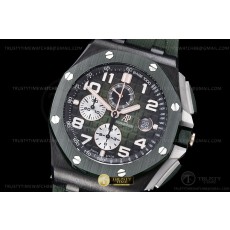 AP공장 오데마피게 로얄오크오프쇼어 크로노그래프 44 그린옴브르다이얼 러버스트랩 AP ROO Chronograph Grn CER/RU G-Grn/Num APF A3126 Mod