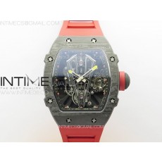 RM공장 리차드밀 RM027-03 NTPT 카본케이스 스켈레톤다이얼 레드러버스트랩  RM027-03 NTPT Real Tourbillon RMF Best Edition Skeleton Dial on Red Rubber Strap