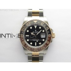 GM공장 롤렉스 GMT마스터2 CHNR 루트비어 콤비 브레이슬릿 GMT-Master II 126711CHNR 904L/RG GMF 1:1 Best Edition Black Dial on 904L/RG Bracelet VR3285